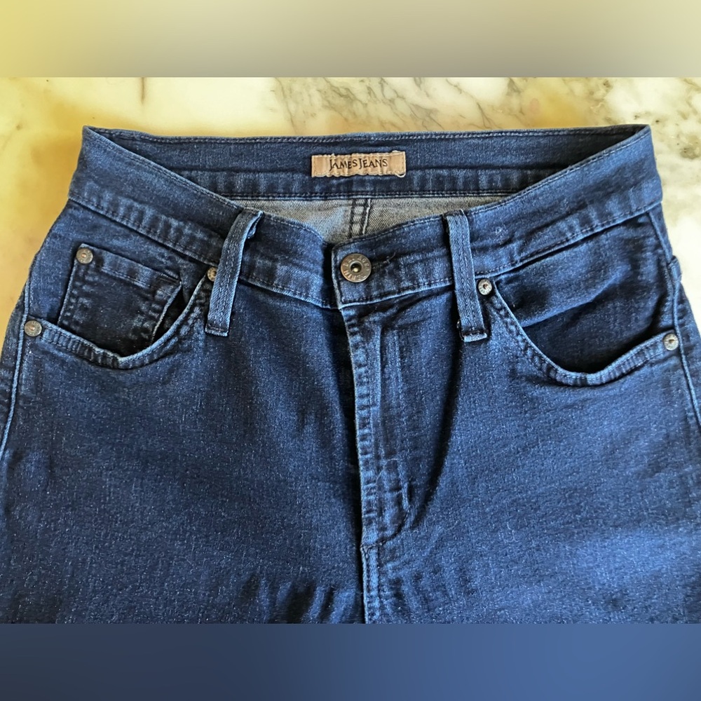 Vintage EUC JAMES JEANS High Class Wide Leg w/ Stretch 30 Blue Dark Paris Wash - Picture 5 of 13